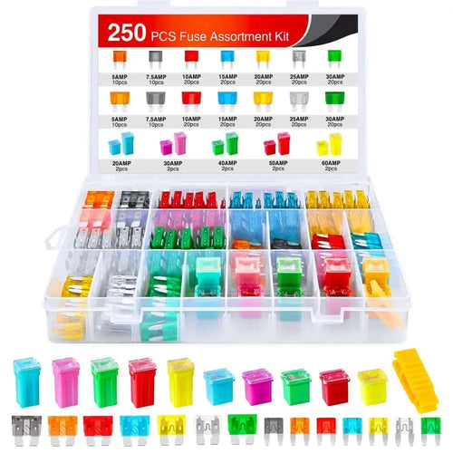 Nilight 250Pcs Blade Jcase Car Fuse Assortment Kit