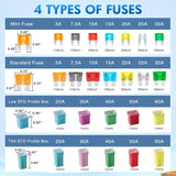 Nilight 250Pcs Blade Jcase Car Fuse Assortment Kit, view 2