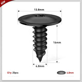 Nilight 25 Pcs Head 13.8mm Hole 4.8mm Screw Bolt Fender Liner Under Cover Screw Replacement for Audi A3 A4 A5 A6 Volkswagen Porsche Cayenne Macan Taycan N90974701, view 2