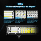 Nilight Offroad Truck Led Light Bar 26 Inch Triple Row Combo Beam Wiring Harness Kit Roof Grille Bumper Hood Driving Fog Lights For Jeep UTV ATV Boat Pickup, view 3