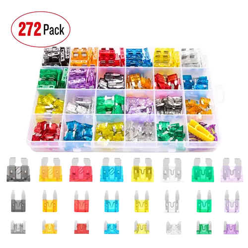Nilight 272Pcs Standard & Low Profile Mini Blade Fuse Assortment Kit