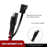Nilight 2FT SAE DC Extension Cable Ring Terminal Harness Wire 2Pin Plug Cable, view 2