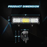 Nilight Offroad Truck Led Light Bar 2 Pcs 12 Inch Triple Row Combo Beam | 12V 5 Pin Rocker Switch 16 AWG Wiring Harness Kit 2 Leads For Jeep UTV ATV Pickup, view 2