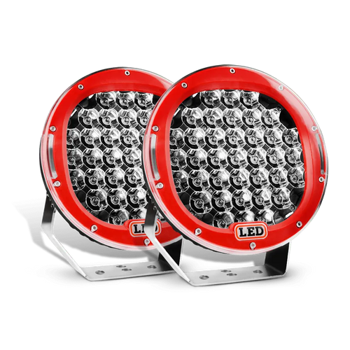 Nilight 2 Pcs 9-Inch Round 185W Spot LED Work Light Driving Lights (Red)