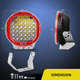 Nilight 2 Pcs 9-Inch Round 185W Spot LED Work Light Driving Lights (Red), view 3