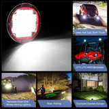 Nilight 2 Pcs 9-Inch Round 185W Spot LED Work Light Driving Lights (Red), view 5
