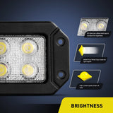 Nilight Offroad Truck Led Light Bar 2PCS 18w Flush Mount Spot Beam Roof Grille Bumper Hood Driving Fog Lights For Jeep UTV ATV Boat Pickup, view 2