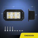 Nilight Offroad Truck Led Light Bar 2PCS 18w Flush Mount Spot Beam Roof Grille Bumper Hood Driving Fog Lights For Jeep UTV ATV Boat Pickup, view 6