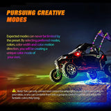 Nilight 2Pcs 3FT Spiral Antenna Bluetooth Remote App Control Led Whip Light | 4Pcs RGB Rock Lights | Wire 5Pin Switch Kits, view 4