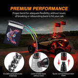 Nilight 2Pcs 3FT Spiral Antenna W/ Spring Base Led Whip Light Bluetooth Remote App Control | 8.6FT Wire 5Pin Switch, view 6