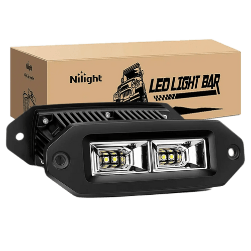 Nilight 7 Inch 40W 3600LM Flush Mount Flood LED Work Light (Pair)