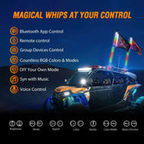 Nilight 2Pcs 4FT Spiral Antenna Bluetooth Remote App Control Led Whip Light | 10FT Wire 5Pin Switch, view 2