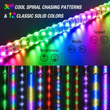 Nilight 2Pcs 4FT Spiral Antenna W/ Spring Base Led Whip Light RF Remote Control | 8.6FT Wire 5Pin Switch, view 3