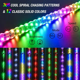 Nilight 2Pcs 5FT Spiral Antenna W/ Spring Base Led Whip Light RF Remote Control | 8.6FT Wire 5Pin Switch, view 3