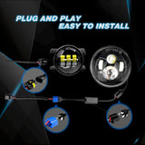 Nilight 2PCS 7 Inch LED Healdight with 2PCS 4 Inch LED Fog Light for Jeep Wrangler 97-17 JK LJ CJ, view 5