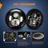 Nilight 7 Inch Round LED Headlight High Low Beam For Jeep Wrangler JK TJ JL CJ 1997-2020 Rubicon Sahara Hummber H1 H2, view 6