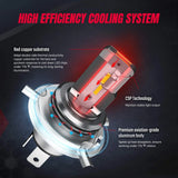 Nilight 2PCS H4/HS1 LED Motorcycle Headlight Bulb CSP Chips 6000K 9003 HB2 Hi/Lo Beam Light Conversion Kit for Motorbike,2 Years Warranty, view 5
