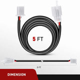 Nilight 2PCS 22AWG 5FT Wire Extension Kit For LED Light Bar/Led Pods/LED Work Light, view 2