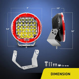 Nilight 2 Pcs Round 9-Inch 96W LED Work Light Offroad Auxiliary Driving Lamp (Red), view 4