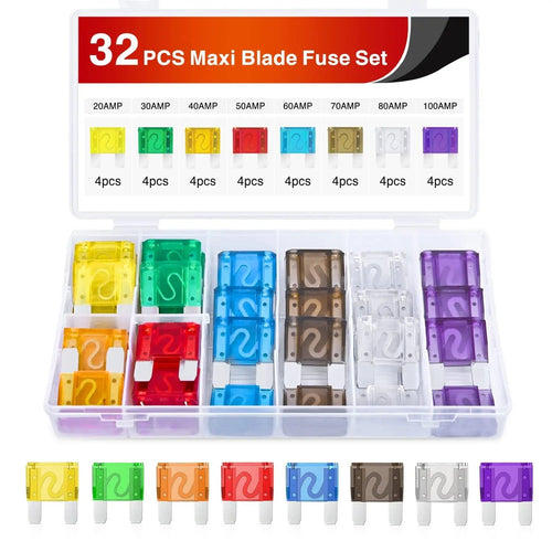 Nilight 32Pcs Maxi APX Blade Fuse Set