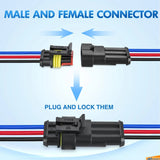 Nilight 3Pin Electrical Wire Connectors Male and Female Plug, view 2