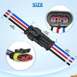 Nilight 3Pin Electrical Wire Connectors Male and Female Plug, view 3