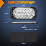 Nilight 4.4 Inch Aluminum Housing Tail Light 2 PCS 16 LED White Back Up Reverse Marker Lights Surface Mount IP67 Waterproof for 10-30V RV Camper Trailer Truck Bus Boat, view 2