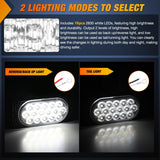 Nilight 4.4 Inch Aluminum Housing Tail Light 2 PCS 16 LED White Back Up Reverse Marker Lights Surface Mount IP67 Waterproof for 10-30V RV Camper Trailer Truck Bus Boat, view 3
