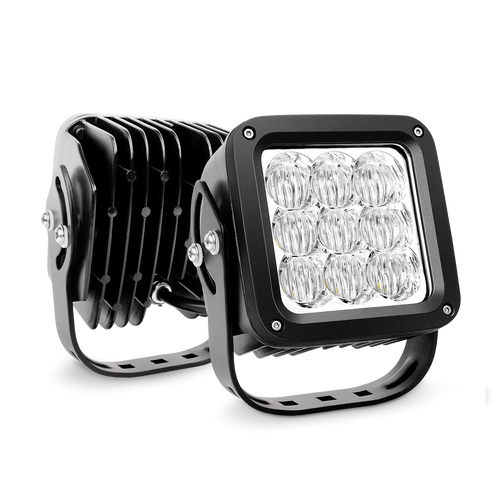 Nilight 2 Pcs 4.5-Inch Square 27W Flood LED Work Light 5D Projector Lens