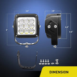 Nilight 2 Pcs 4.5-Inch Square 27W Flood LED Work Light 5D Projector Lens, view 3