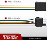 Nilight 25Ft Male 4Ft Female Trailer Wiring Harness, view 2