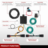 Nilight 4 Pin Trailer Wiring Harness Kit 56403 Vehicle Standard 4 Way Connector Custom for 2018 2019 2020 2021 2022 2023 2024 Volkswagen Tiguan Simple Fit Tow Hitch Harness, view 5