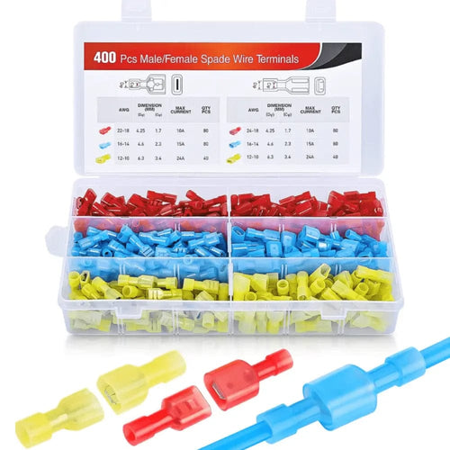 Nilight 400Pcs Spade Nylon Quick Disconnect Terminals Male and Female