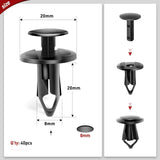 Nilight 40 Pcs Head 20mm Hole 8mm Bumper Rivet Clips for GM 21030249 for Ford N807389S Chrysler 6503598, view 3