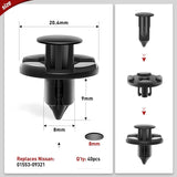 Nilight 40 Pcs Head 20mm Hole 8mm Bumper Rivet Fender Clips OEM Replaces Nissan 01553-09321 8mm Hole, view 3