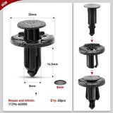 Nilight 40 Pcs Head 20mm Hole 8mm Front Bumper and Radiator Support Push-Type Retainer 11296-AG000 For Nissan and Infiniti, view 3