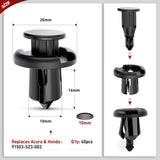Nilight 40 Pcs Head 20mm Hole 10mm Nylon Front Bumper Push-Type Retainer Clips-91503-SZ3-003 For Honda and Acura, view 3