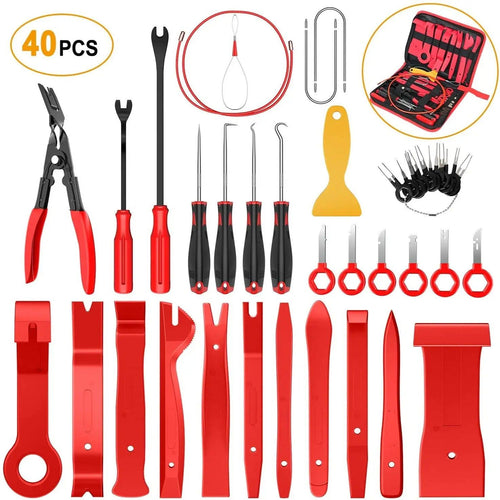 Nilight 40Pcs Trim Removal Tool Kit Red