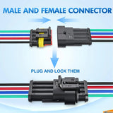 Nilight 10Pack 4Pin Way Electrical Wire Connector 16AWG Male Female Plug, view 2