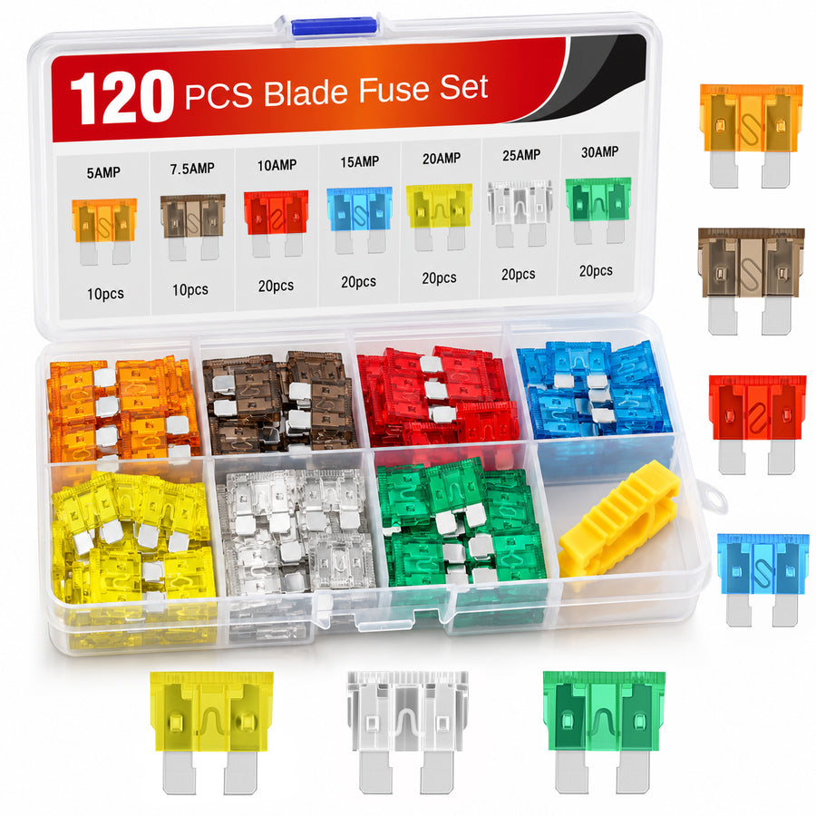 Nilight 120Pcs Standard Blade Fuse Assortment kit