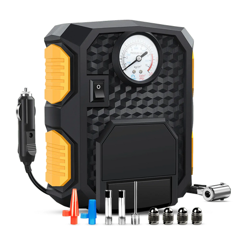 Nilight 50041R Auto Air Compressor Pump 12V DC Portable Electric Car Inflator 150PSI, 4 Free Tire Valve Caps