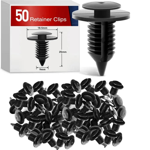 Nilight 50 Pcs Hole 9mm Interior Door Panel Clips Rivet Retainer Fender Bumper Fasteners Clips OEM N805155-S, 6505878-AA