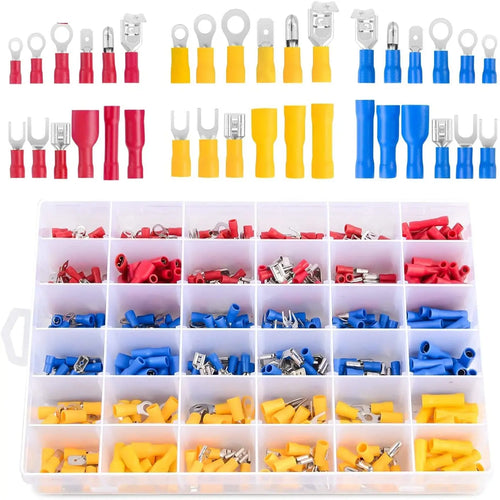 Nilight 540 PCS Electrical Connectors, Insulated Wire Terminals,Wire Connectors Spade Bullet Ring Connector Solderless Crimp Terminals Kit with 12 Size Assortment Terminal Set