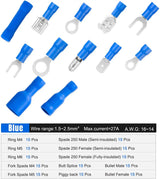 Nilight 540 PCS Electrical Connectors, Insulated Wire Terminals,Wire Connectors Spade Bullet Ring Connector Solderless Crimp Terminals Kit with 12 Size Assortment Terminal Set, view 3