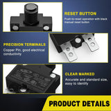 Nilight 5Pcs 15Amp Terminals Circuit Breaker, view 3