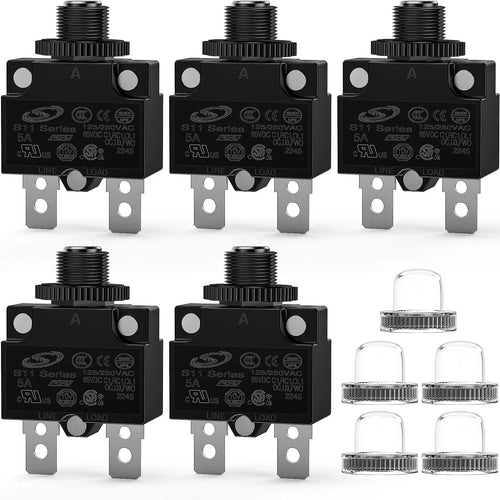 Nilight 5Pcs 5Amp Terminals Circuit Breaker