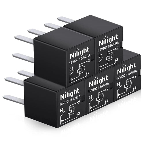 Nilight 5Pcs 4Pin SPNO Automotive Purpose Relays