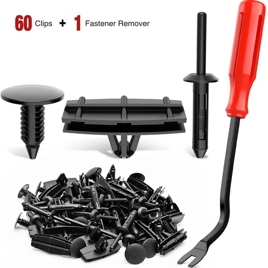 Nilight 60 Pcs Blind Rivet Fender Flare Rocker Moulding Clip Bumper Shield Retainer Clip Assortment 6506007AA 68039280-AA 6030441 for Jeep Wrangler Chrysler Ford GMC Bonus Fastener Remover