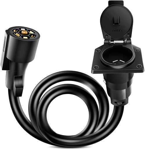 Nilight 3FT 7-Way Trailer Plug Socket Extension Cable