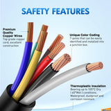Nilight 3FT 7-Way Trailer Plug Socket Extension Cable, view 4